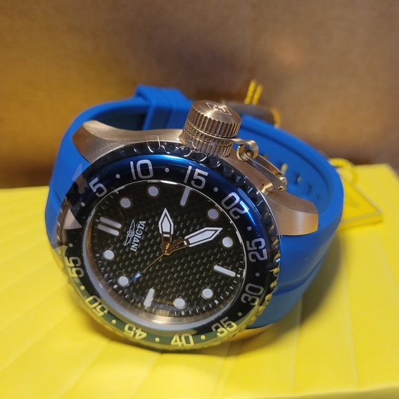 NWT Invicta Pro Diver Mens Watch (39509), 50mm Steel Gold-Tone Case, Blue Band - Picture 6 of 8